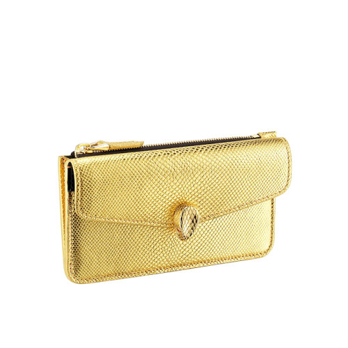 BVLGARI/宝格丽 特别版本Serpenti Forever 金色karung制成搭配金色蛇头名片夹 290508