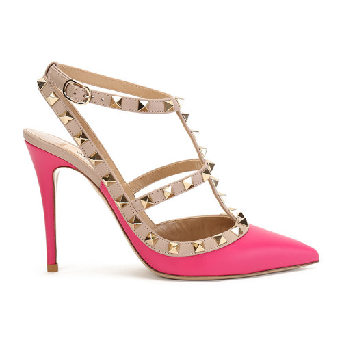 VALENTINO GARAVANI 桃红色 铆钉 女士高跟鞋 QW2S0393VOD AX9