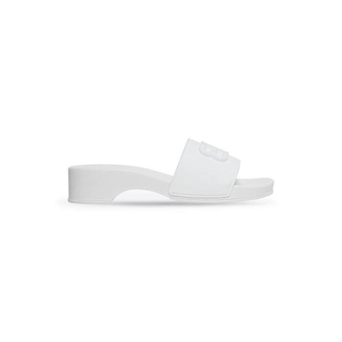 BALENCIAGA巴黎世家 22年秋冬 女士 平底凉鞋 pool clog bb slide sandal monocolor 697607W1S