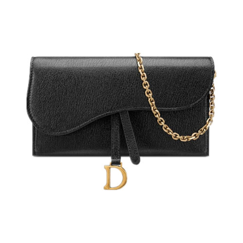 DIOR/迪奥  黑色山羊皮马鞍钱包斜跨单肩包S5614CCEH_M900