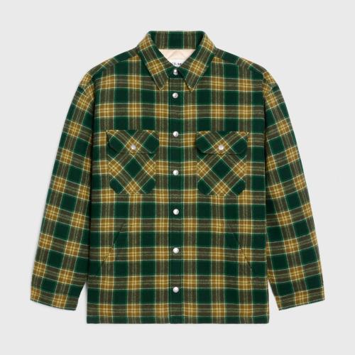  CELINE赛琳思琳 22年秋冬 男士 长袖衬衫 格纹羊毛外套式衬衫 2W705499R.30VK