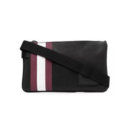 BALLY/巴利 男士 男包 黑色条纹时尚单肩包斜挎包 6235453