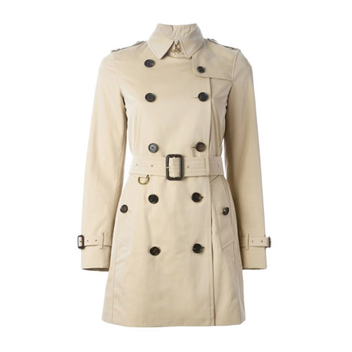 BURBERRY/博柏利  女装 服装 女士经典双排扣卡其色棉质中长款外套 女装风衣