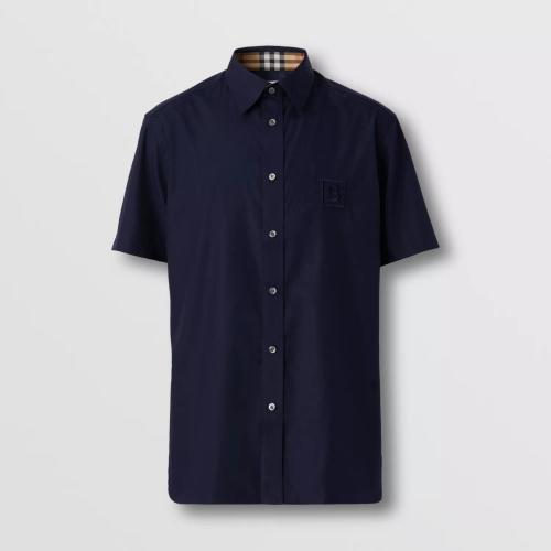  BURBERRY 22年秋冬 男士 字母图案弹力棉质短袖衬衫 80618621