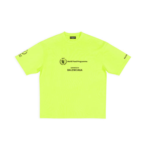 Balenciaga/巴黎世家 22年秋冬新款 WFP系列 男士荧光黄色纯棉艺术画印花短袖T恤612966TMVL27110