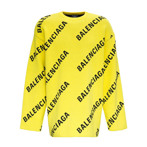 Balenciaga/巴黎世家  男装 品牌字母LOGO 男士黄色时尚圆领秋冬针织衫/毛衣 657401T32007440