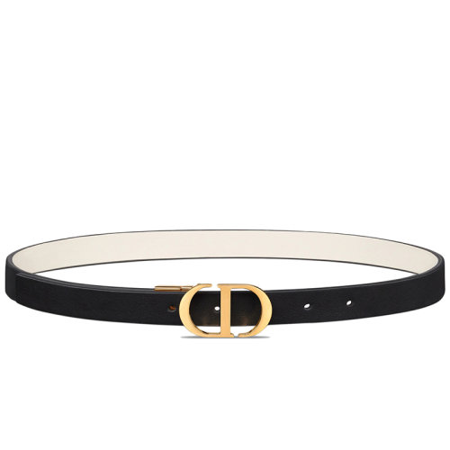 DIOR/迪奥新款 30 MONTAIGNE系列 女士黑色和奶白色光滑牛皮革双面腰带20毫米B0178UWGA_M911