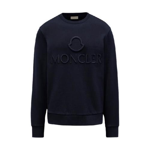  MONCLER蒙可蒙克莱 22年秋冬 男士 长袖T恤 Logo Outline Embroidered Sweatshirt H10918G0004