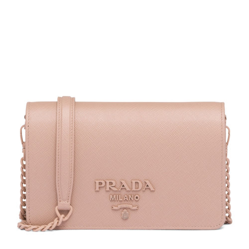 PRADA/普拉达 女士Prada Saffiano皮革链条手袋单肩斜挎包女包 1BP019_WNZV_V_COO