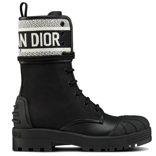 DIOR/迪奥      D-MAJOR系列 女士黑色黑白科技面料和小牛皮及踝靴KCI675SCR_S52X