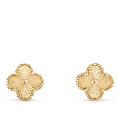 Van Cleef & Arpels/梵克雅宝 Alhambra 女士复古金色四叶草耳环 VCARP3JL00
