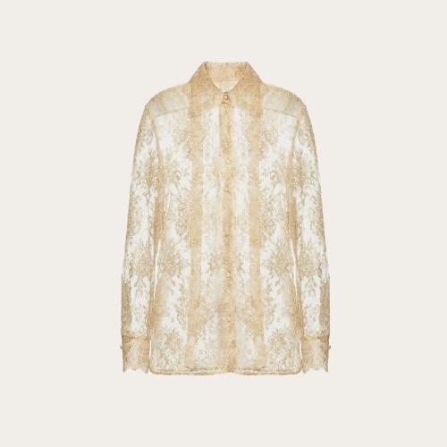  VALENTINO华伦天奴 22年秋冬 女士 长袖衬衫 CHEMISIER EN DENTELLE 1B3AB3T8793G70