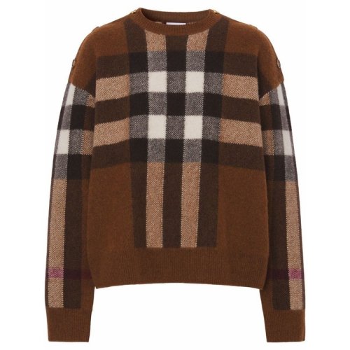  BURBERRY/博柏利 女士格纹羊毛混纺针织衫/毛衣 8048444 PLFSX
