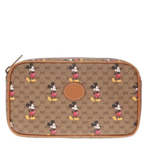 GUCCI/古驰  米奇米老鼠棉麻腰包胸包相机包602695 HWUBM 8559