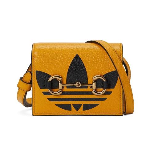  GUCCI古驰 22年秋冬 女士 adidas x Gucci联名系列饰马衔扣卡片夹 702248 DJ24G 7673