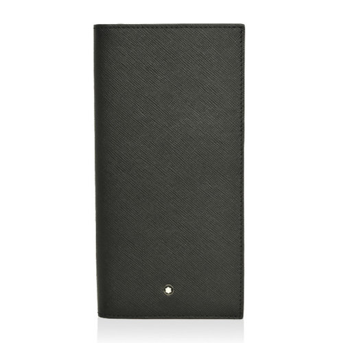 MontBlanc/万宝龙 Sartotial系列 男士黑色皮革商务长款钱包钱夹手拿包