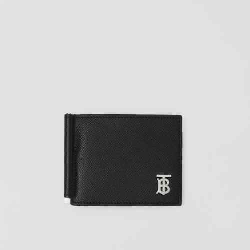  BURBERRY 22年秋冬 男士 专属标识装饰粒纹皮革现金夹式钱夹 80626841