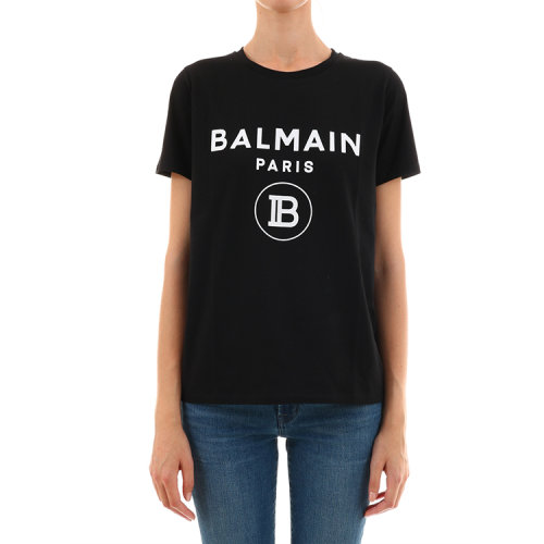 BALMAIN/巴尔曼 秋冬 圆领 女性 LOGO 宽松 女士短袖T恤 SF11361 I193 EAB