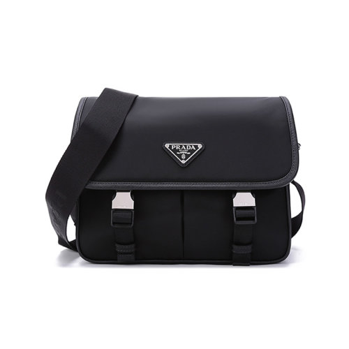 PRADA/普拉达【22年新款】男士Re-Nylon再生尼龙配皮单肩斜挎包邮差包 2VD769 2DMH