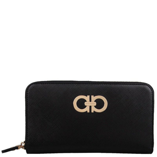 Salvatore Ferragamo/菲拉格慕 女士 女包 黑色皮革时尚卡包钱包 0614221 22B300