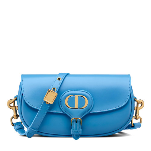 DIOR/迪奥 22春夏新款BOBBY EAST-WEST系列 女士亮蓝色光面牛皮革“CD”扣翻盖单肩斜挎手提流浪包M9327UMOL_M05Z