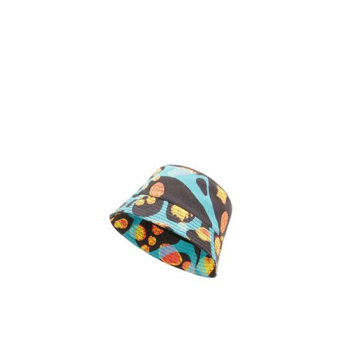  LOEWE罗意威 22年秋冬 女士 帽子 Shell bucket hat in canvas and calfskin K820HB1X24-1100