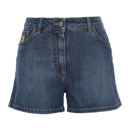 MOSCHINO/莫斯奇诺22春夏刺绣小熊徽标女士牛仔裤短裤V031805221