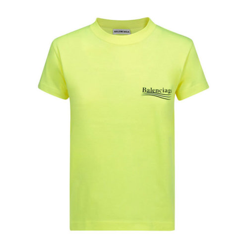 Balenciaga/巴黎世家  时尚百搭 品牌字母LOGO 女士黄绿色棉质短袖T恤 612964TJVF77110 HKY0640