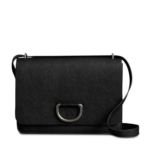 BURBERRY/博柏利女士黑色羊皮D型环小号时尚单肩包斜挎包女包4076643