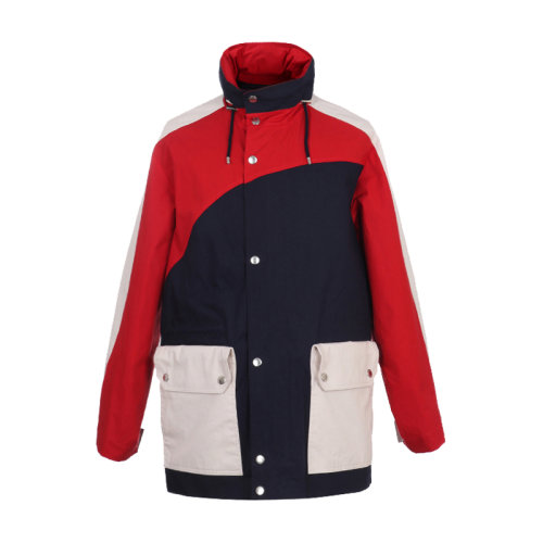 KENZO/高田贤三 男士夹克 男士棉配人造革隐藏连帽外套 5OU650 1NA