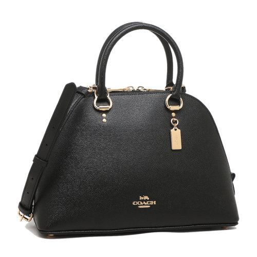 COACH/蔻驰女士黑色皮革贝壳包时尚单肩包斜挎包手提包女包 F2553IMBLK