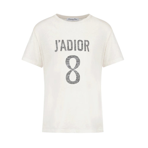 DIOR/迪奥 22年早春新款 女士白色棉麻针织面料J'ADIOR 8印花短袖T恤213T03TC001_X0200