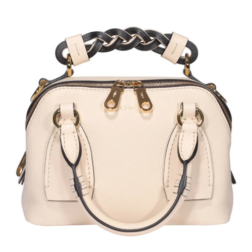 CHLOE/克洛伊 女士纯色小牛皮金色浮雕徽标编织可调节肩带手提包单肩包斜挎包女包 C20US361-C62 多色可选