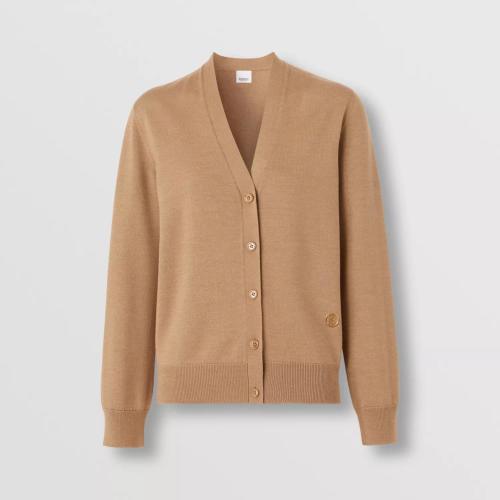  BURBERRY 22年秋冬 女士 专属标识图案羊毛混纺开衫 80555041
