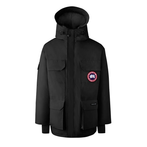 CANADA GOOSE/加拿大鹅   EXPEDITION系列 男士黑色连帽毛边防风派克大衣4660M-NOIR