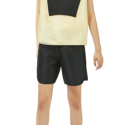 nisiss/怡夕黑色弧边开衩短裤女士短裤n151si42-1