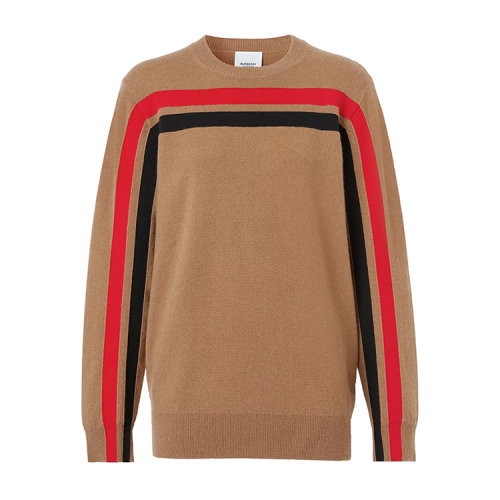 BURBERRY/博柏利 条纹装饰功能性羊绒女士针织衫/毛衣 80372151