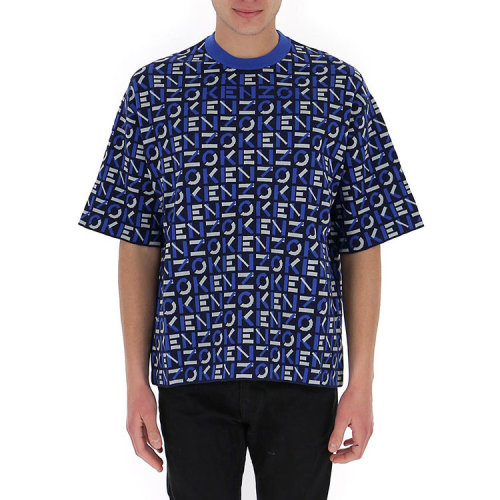 KENZO/高田贤三  凯卓男装 时尚简约 男士蓝色短袖T恤 FB55PU5823SC.77