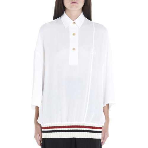 Loewe/罗意威  女装 服饰 白色真丝衬衣 女士长袖衬衫 D229991