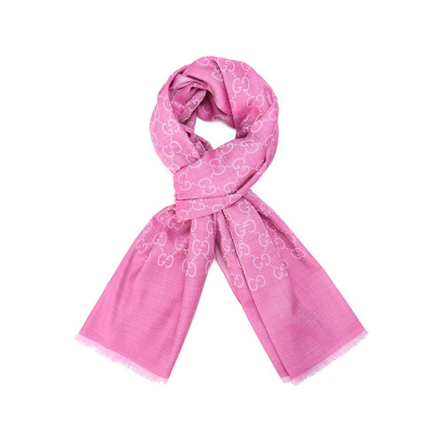 GUCCI/古驰【22春夏新款】女士羊毛/桑蚕丝围巾披肩GG老花提花 165903 3G646