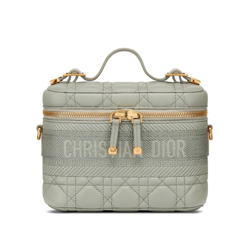 DIOR/迪奥 DIORTRAVEL系列 灰色小羊皮饰有藤格纹小号单肩手提包 S5488UNTR_M41G