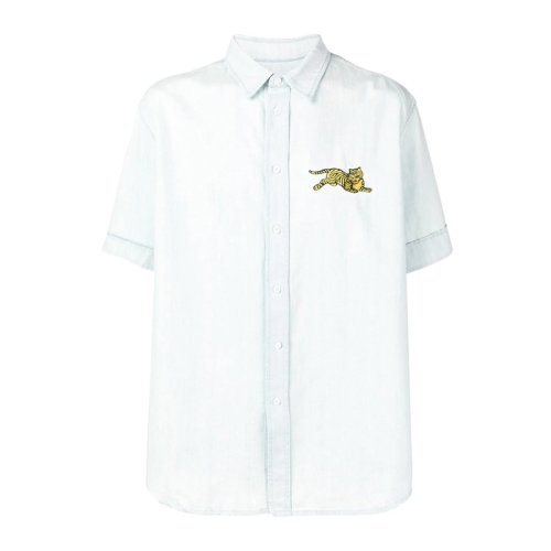  KENZO/高田贤三 男士蓝色棉质短袖衬衫 F955CH614 2FK 63 PLFSX