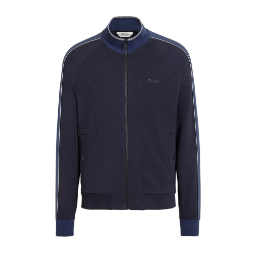 Z Zegna 蓝黑拼接色拉链卫衣 ZZ873-VV451-B09
