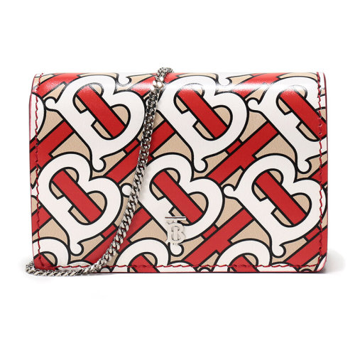 BURBERRY/博柏利  巴宝莉女包 经典TB图案 女士拼色小牛皮时尚链条单肩包 80127701