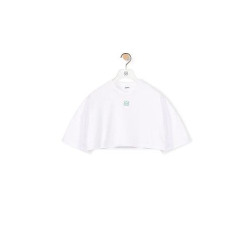  LOEWE罗意威 22年秋冬 女士 短袖T恤 Cropped Anagram T-shirt in cotton S540Y22X16-2100