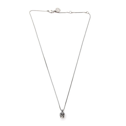 Alexander McQueen/亚历山大麦昆  时尚百搭 龙虾扣 骷髅头吊坠  女士银色项链 582694J160Y1177  HKY210303