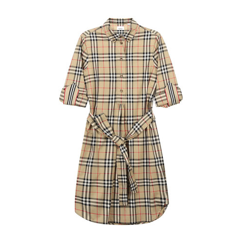 BURBERRY/博柏利 女士连衣裙 女士棉质系腰衬衫式连衣裙 8024585