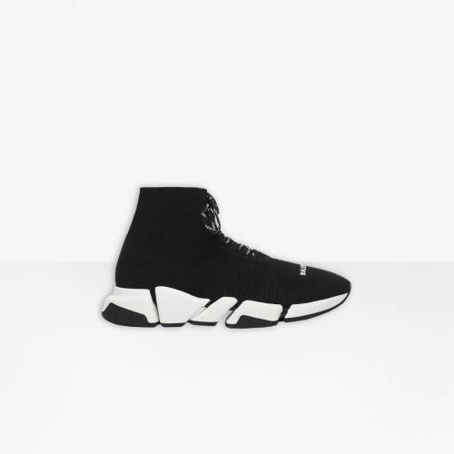  BALENCIAGA巴黎世家 22年春夏 男士 休闲运动鞋 Men%27s Speed 2.0 Lace-Up Sneaker in BLACK/WH 预定商品1-3周发货