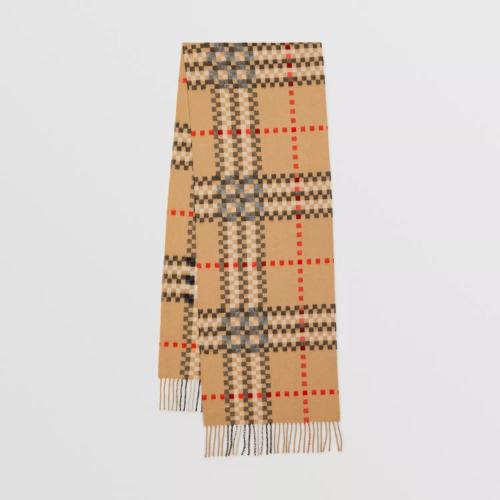  BURBERRY 22年秋冬 女士 像素感格纹羊绒围巾 80639121