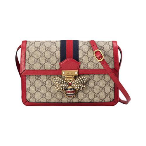 GUCCI/古驰 Queen Margaret系列女士拼色高级人造帆布中号单肩斜挎包 524356-9I6BT 多色可选